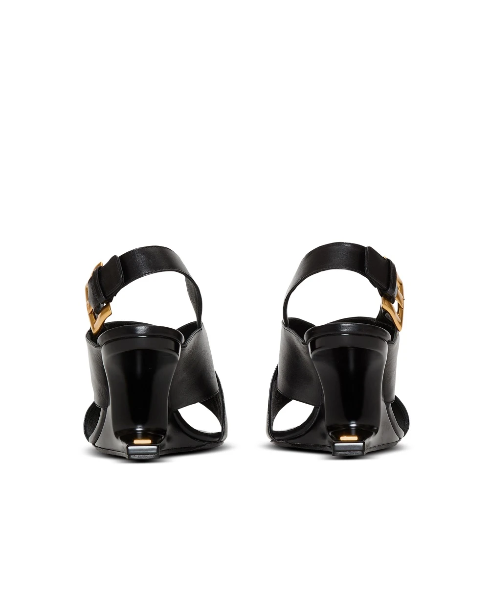 Босоніжки Anthem No Wedge з телячої шкіри Balmain HN1UH283LECX, чорний колір • Купити в інтернет-магазині Kameron
