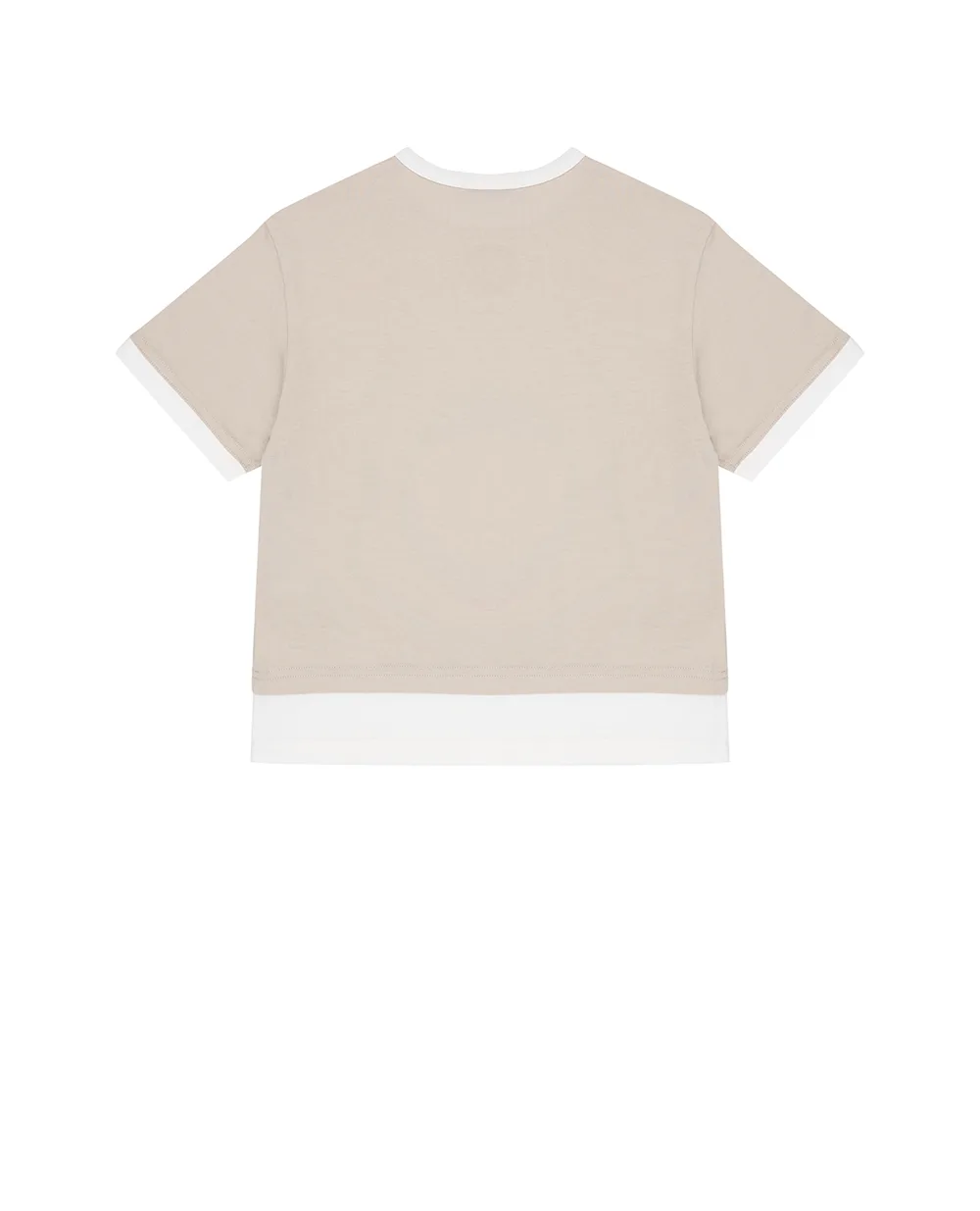 Детская футболка с вышитой аппликацией Dolce&Gabbana Kids L4JTJN-G7PRI-S, бежевый цвет • Купить в интернет-магазине Kameron