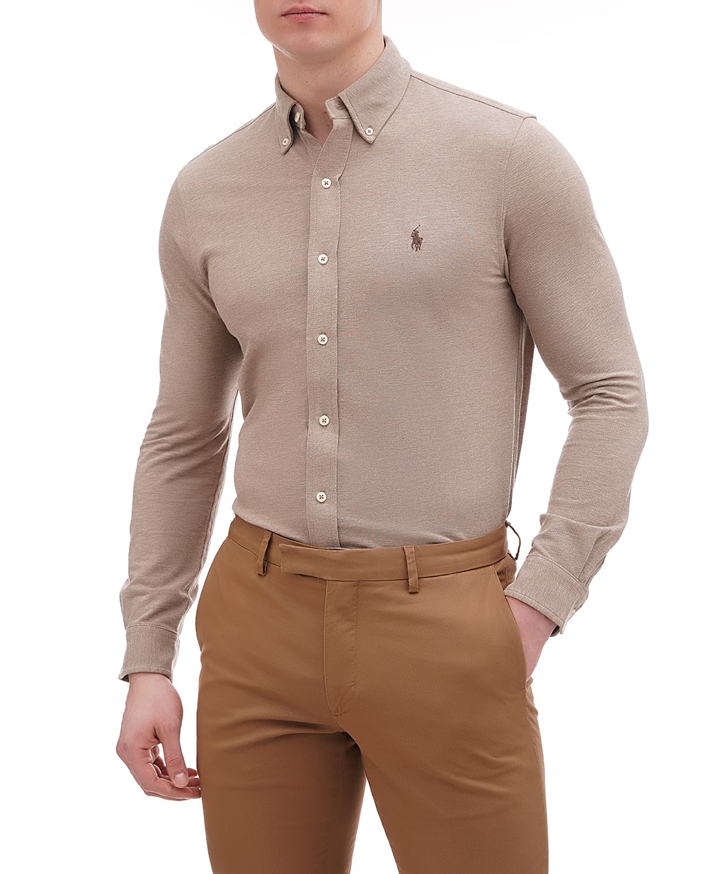 Рубашка Polo Ralph Lauren 710654408138, коричневый цвет • Купить в интернет-магазине Kameron