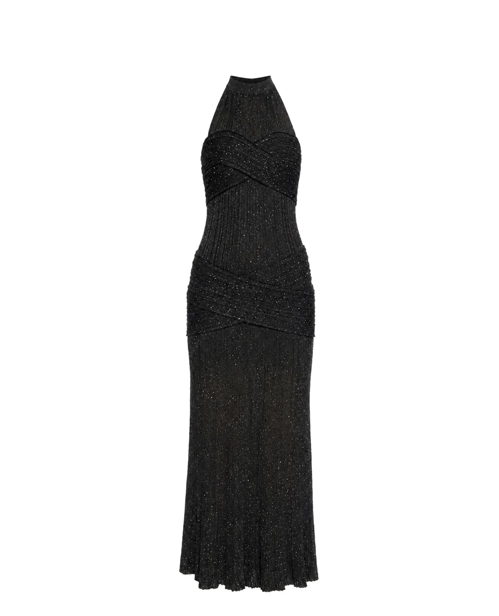 Сукня з паєтками з відкритою спиною Balmain HF1RPB85KK09, чорний колір • Купити в інтернет-магазині Kameron
