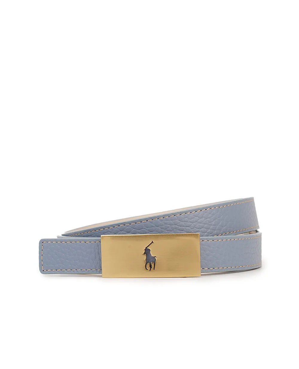 Двухсторонний кожаный ремень Polo Ralph Lauren 429947629002, голубой цвет • Купить в интернет-магазине Kameron