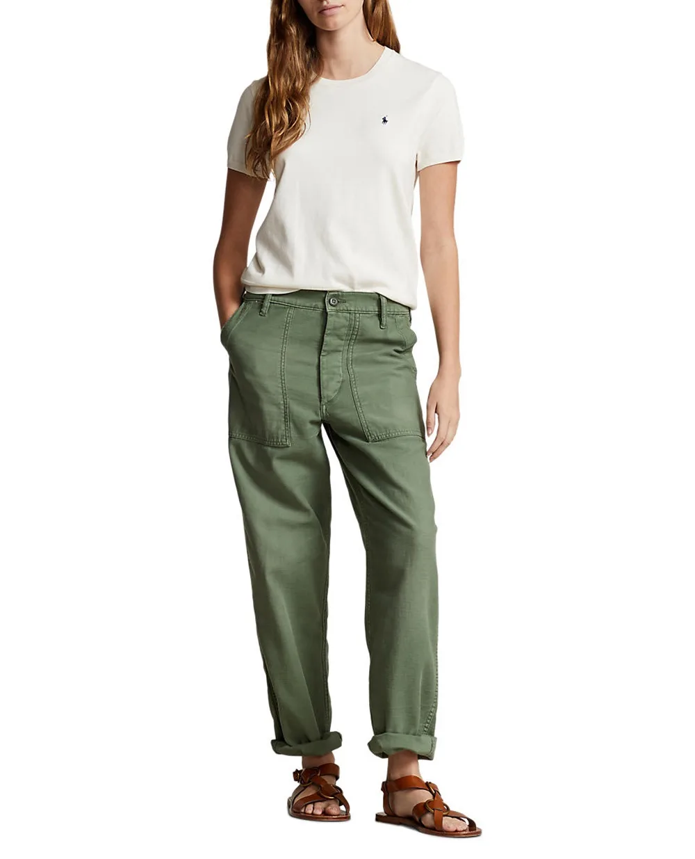 Джемпер с короткими рукавами Polo Ralph Lauren 211891673001, молочный цвет • Купить в интернет-магазине Kameron