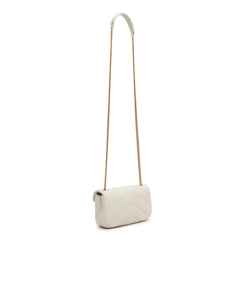 Сумка из кожи Loulou Mini Saint Laurent 821749-AAEAX, светло-бежевый цвет • Купить в интернет-магазине Kameron