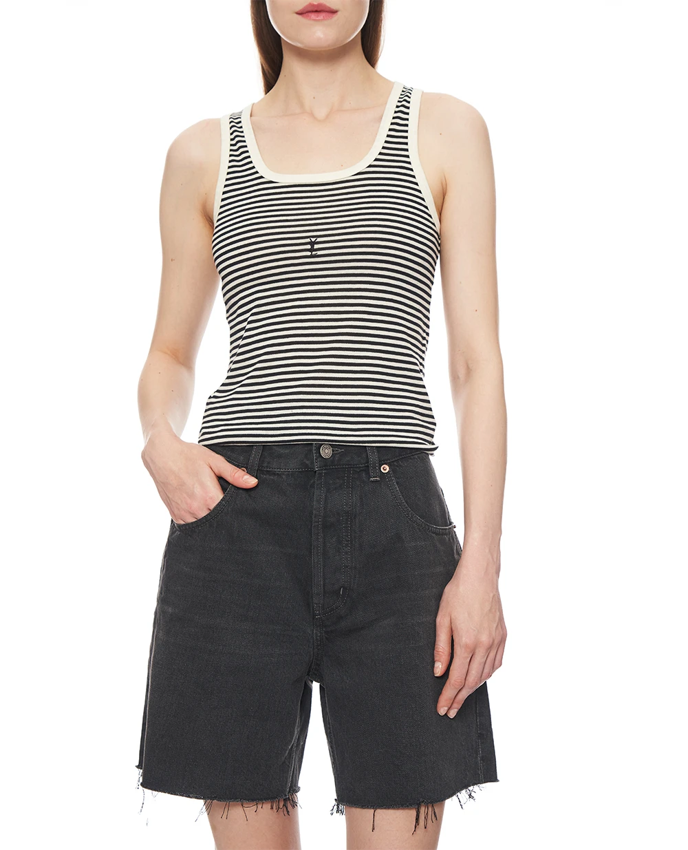 Майка Saint Laurent 832278-Y37ZN, черный цвет • Купить в интернет-магазине Kameron
