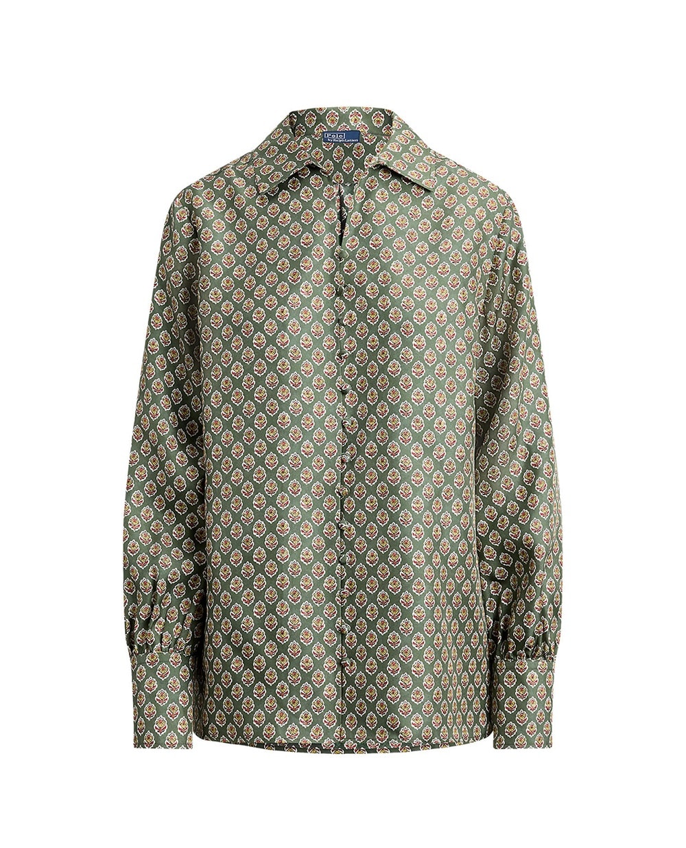 Пижамная рубашка из шелка (костюм) Polo Ralph Lauren 211A96716001, зеленый цвет • Купить в интернет-магазине Kameron
