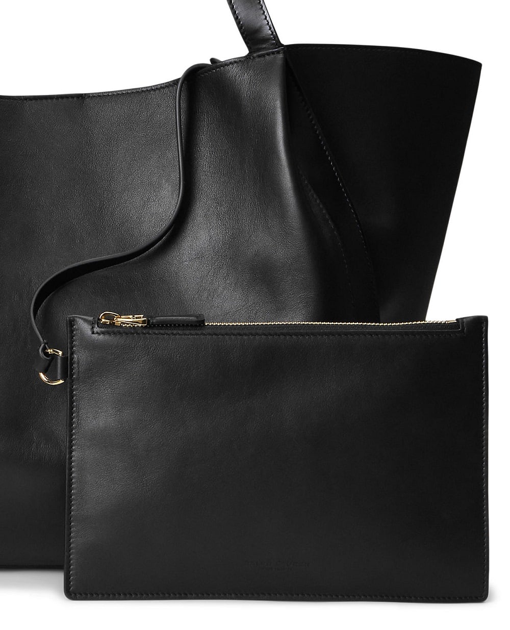 Cумка-тоут из кожи Ralph Lauren Collection 435954805003, черный цвет • Купить в интернет-магазине Kameron