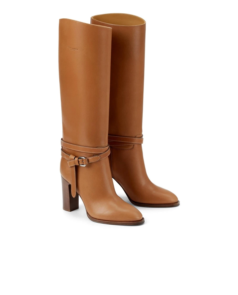 Сапоги Donnely из кожи Ralph Lauren Collection 800P02659001, коричневый цвет • Купить в интернет-магазине Kameron
