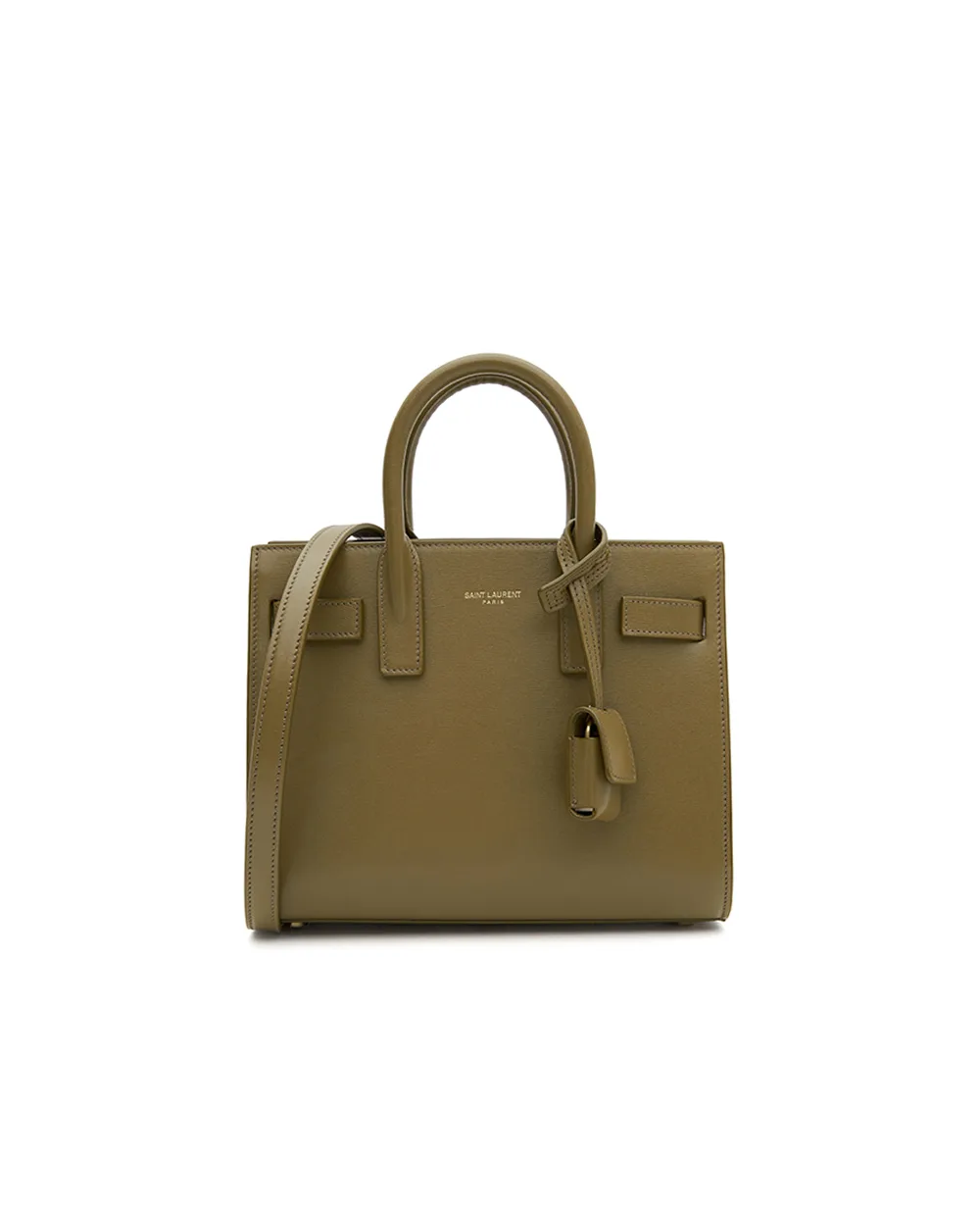 Кожаная сумка Sac de Jour Saint Laurent 392035-02G9W, оливковый цвет • Купить в интернет-магазине Kameron
