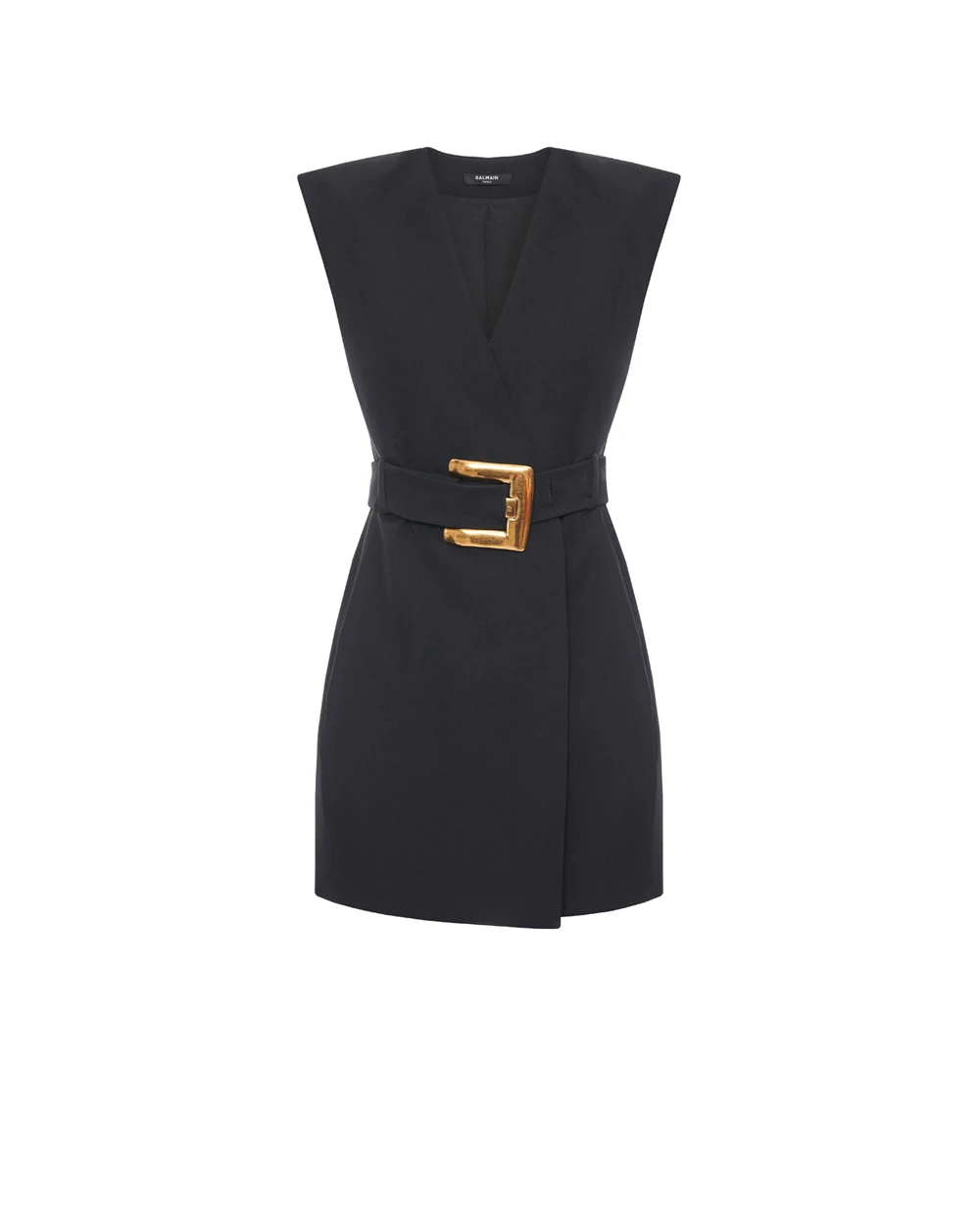 Сукня міні Grain de Poudre з поясом Balmain GF1R5168WC09, чорний колір • Купити в інтернет-магазині Kameron