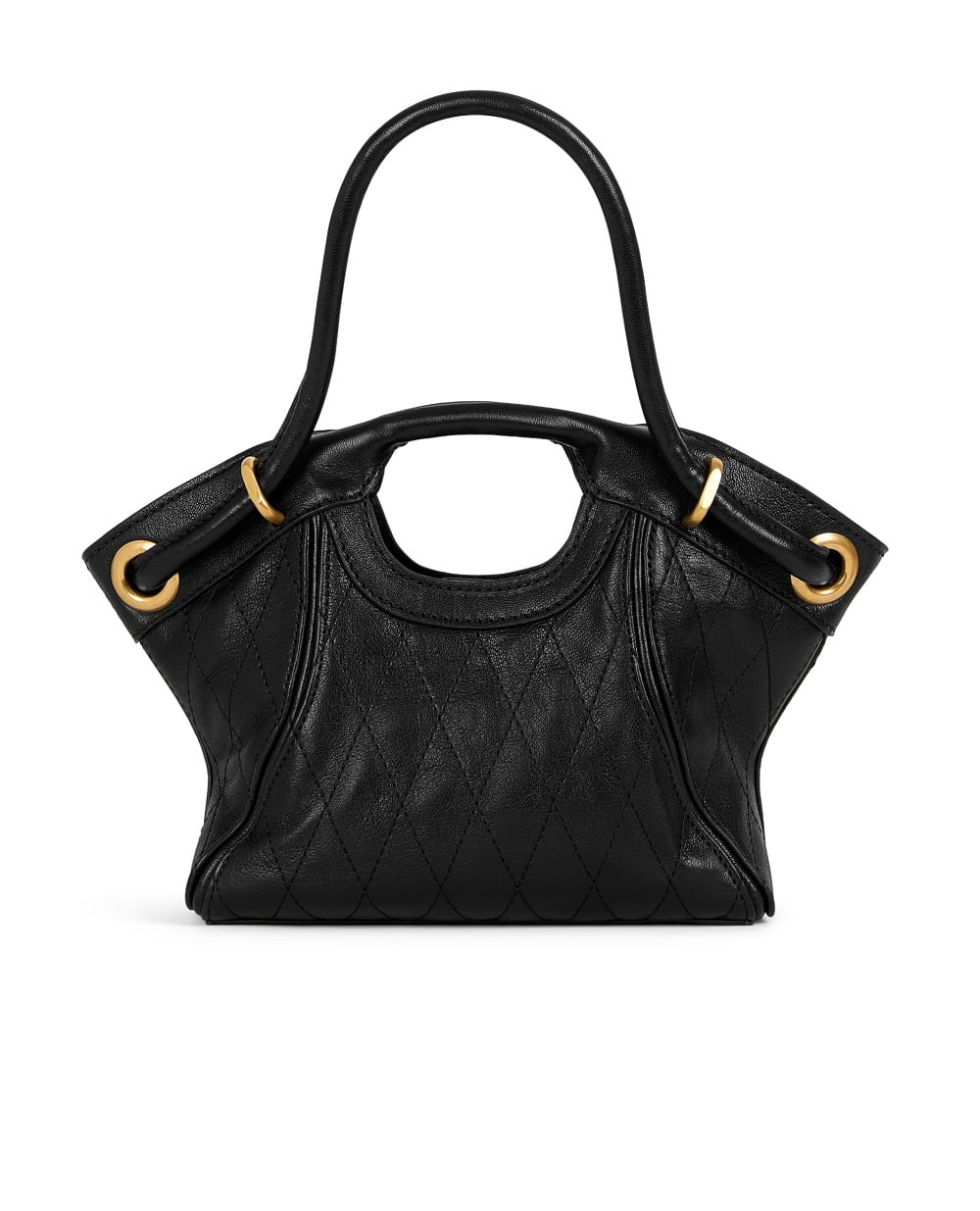 Сумка-тоут small из гладкой овечьей кожи Balmain HN1FD088LSP6, черный цвет • Купить в интернет-магазине Kameron