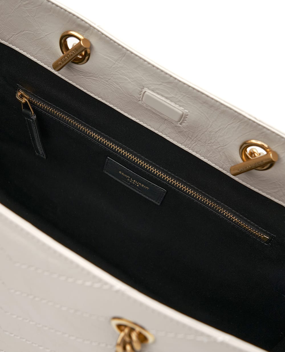 Сумка NIKI из телячьей кожи Saint Laurent 871151-0EN07, белый цвет • Купить в интернет-магазине Kameron