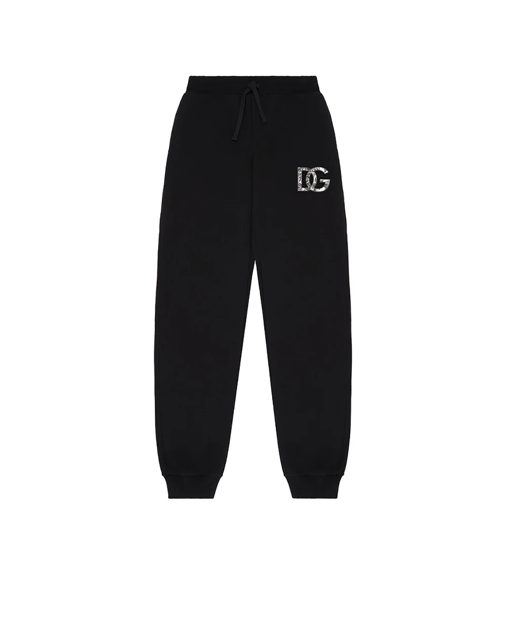 Детские брюки с принтом логотипа Dolce&Gabbana Kids L4JPIG-G7PEM-S, черный цвет • Купить в интернет-магазине Kameron