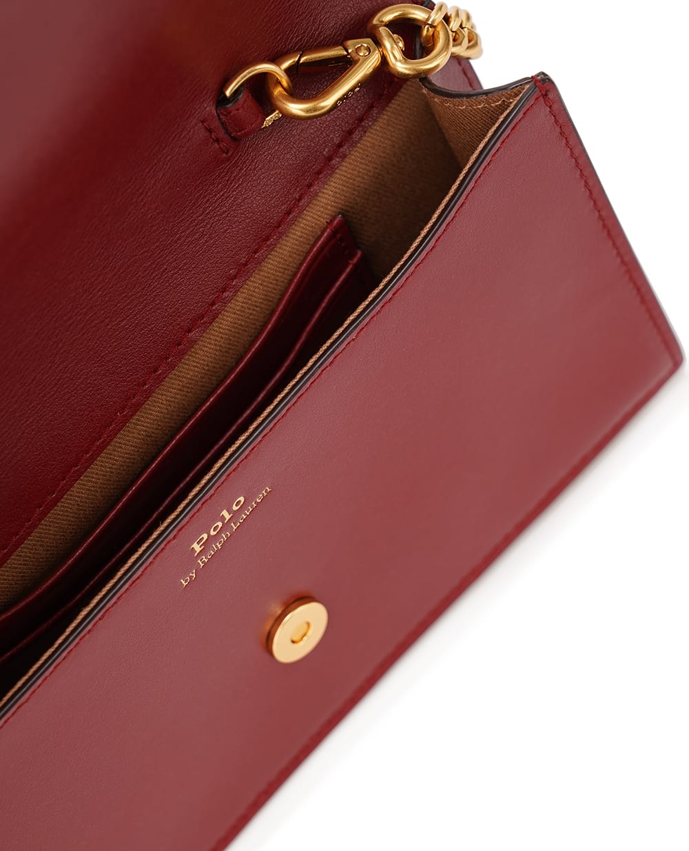 Кожаная сумка Polo ID Chain Wallet Polo Ralph Lauren 427886738007, бордовый цвет • Купить в интернет-магазине Kameron