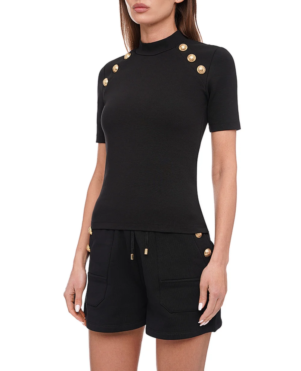 Футболка Balmain DF1EF090JH30, черный цвет • Купить в интернет-магазине Kameron