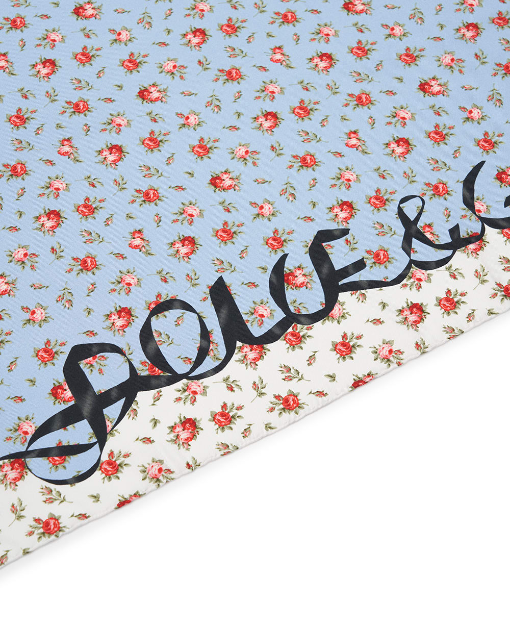 Платок в цветочный принт из шелка Dolce&Gabbana FN090R-GDDLO, голубой цвет • Купить в интернет-магазине Kameron