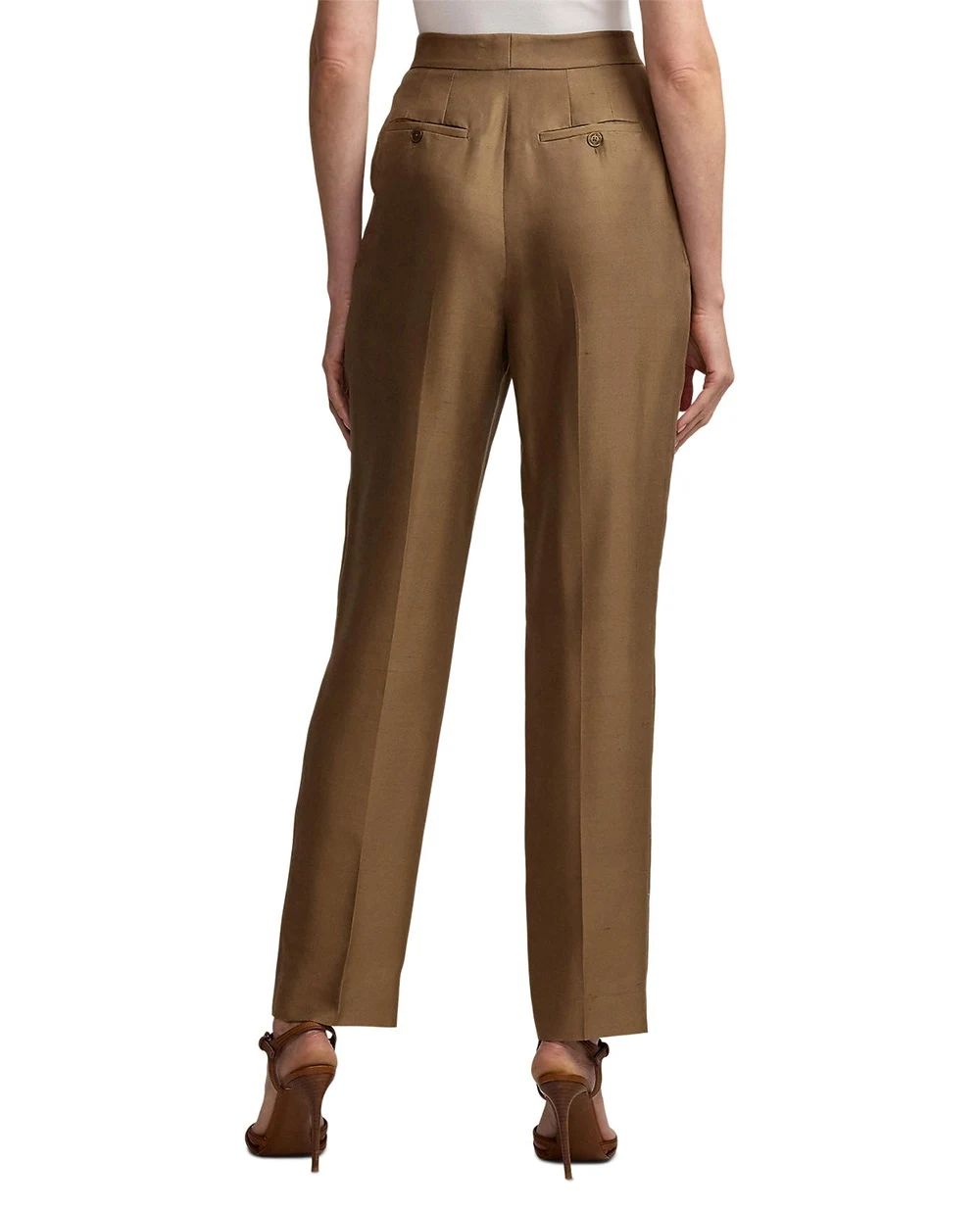 Шелковые брюки Ralph Lauren Collection 290966345001, коричневый цвет • Купить в интернет-магазине Kameron