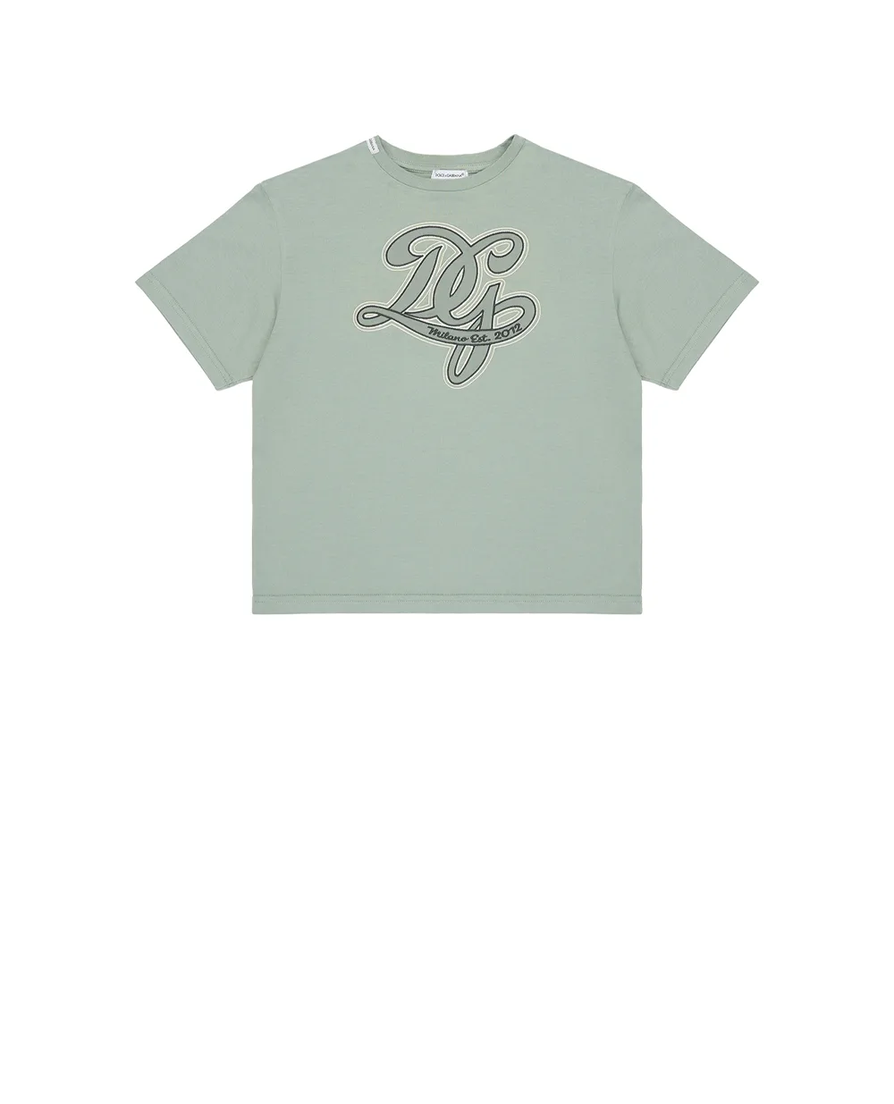 Дитяча футболка з вишивкою DG Dolce&Gabbana Kids L4JTHV-G7PRR-B, зелений колір • Купити в інтернет-магазині Kameron