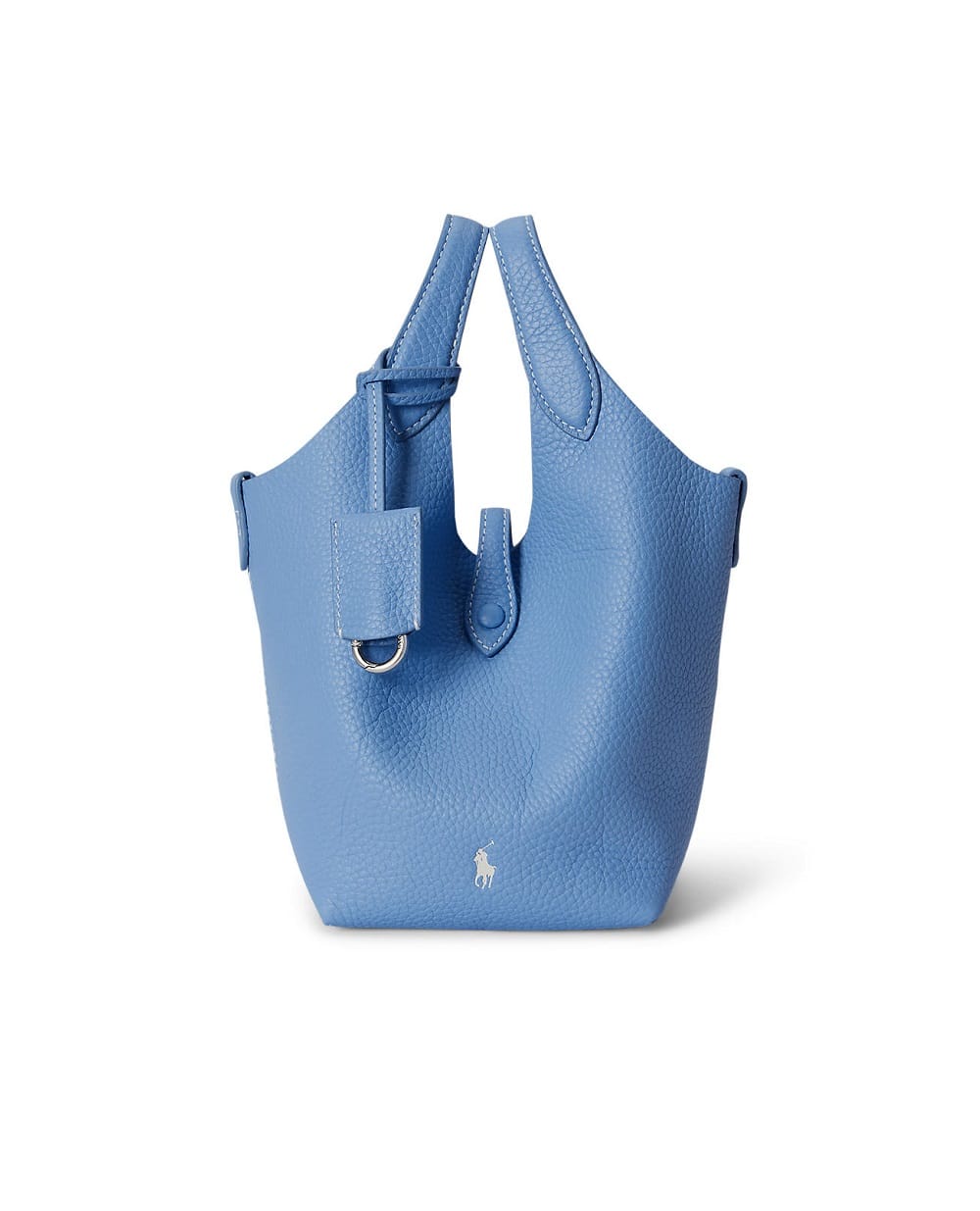Сумка-тоут Mini Polo Play из телячьей кожи Polo Ralph Lauren 428944657018, голубой цвет • Купить в интернет-магазине Kameron