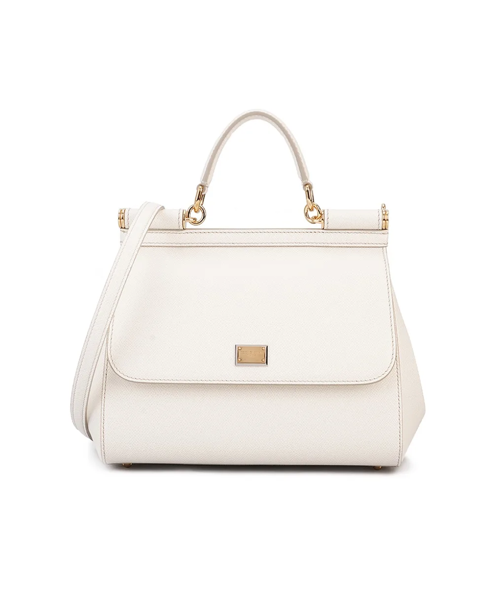 Шкіряна сумка Sicily Large Dolce&Gabbana BB6002-B1001, білий колір • Купити в інтернет-магазині Kameron