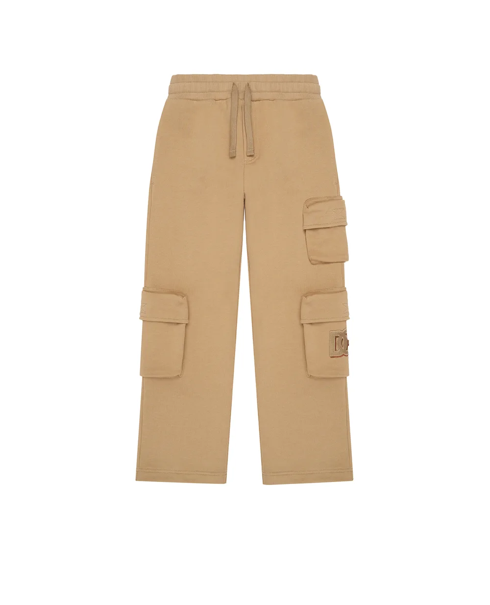 Дитячі штани карго з нашивкою логотипу DG Dolce&Gabbana Kids L4JPLC-G7PRO-B, бежевий колір • Купити в інтернет-магазині Kameron