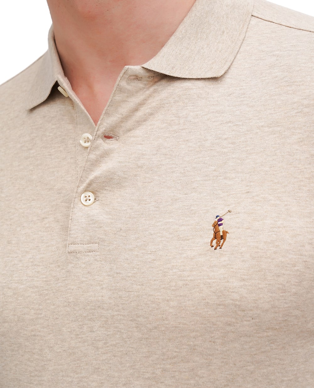 Поло Interlock Polo Ralph Lauren 710704319080, бежевый цвет • Купить в интернет-магазине Kameron