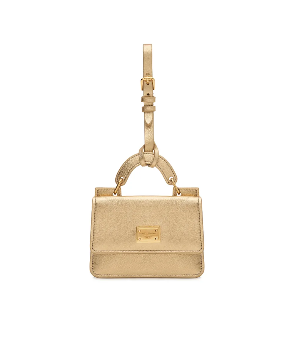 Визитница из кожи Dolce&Gabbana BI3401-AZ648, золотой цвет • Купить в интернет-магазине Kameron