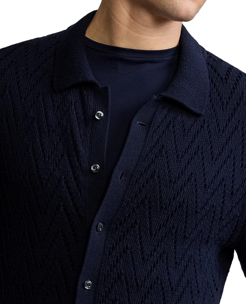 Кардиган короткий рукав Ralph Lauren Purple Label 790963441002, темно-синий цвет • Купить в интернет-магазине Kameron