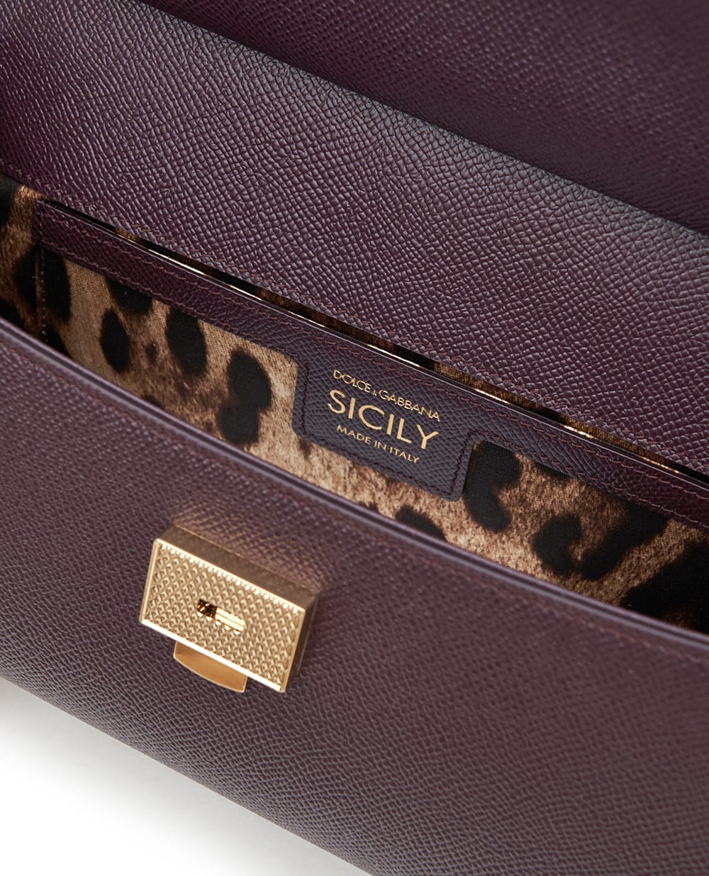 Кожаная сумка Sicily Dolce&Gabbana BB7652-B1001, фиолетовый цвет • Купить в интернет-магазине Kameron
