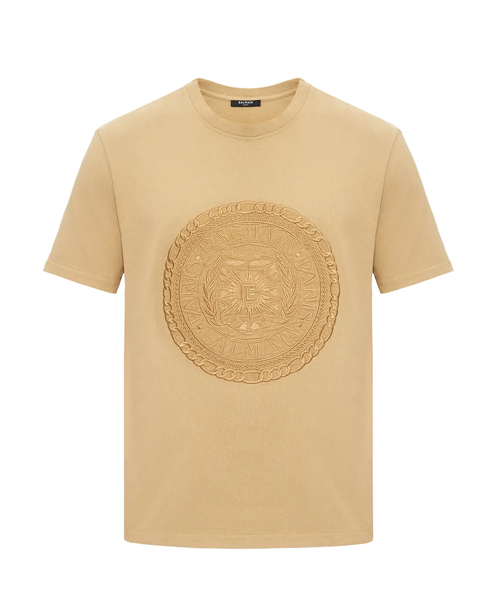 Футболка Médaille с вышивкой Balmain FH1EG000BD08, бежевый цвет • Купить в интернет-магазине Kameron