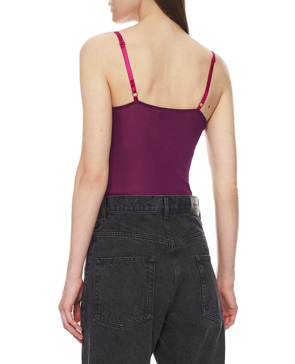 Шелковый топ Saint Laurent 828250-Y37SM, фуксия цвет • Купить в интернет-магазине Kameron