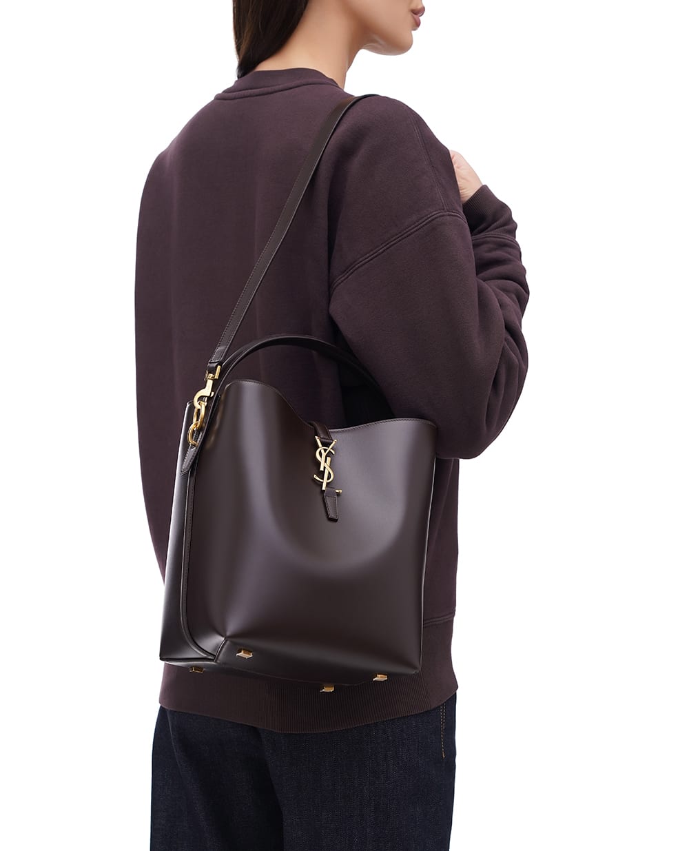 Кожаная сумка Le 37 Saint Laurent 742828-2R20W, коричневый цвет • Купить в интернет-магазине Kameron