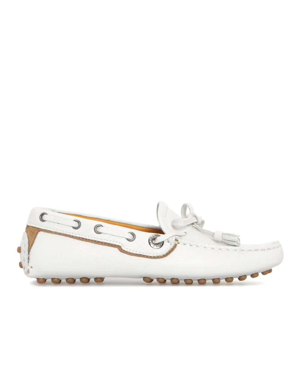 Детские кожаные мокасины Dolce&Gabbana Kids DA0513-A1693-M, белый цвет • Купить в интернет-магазине Kameron