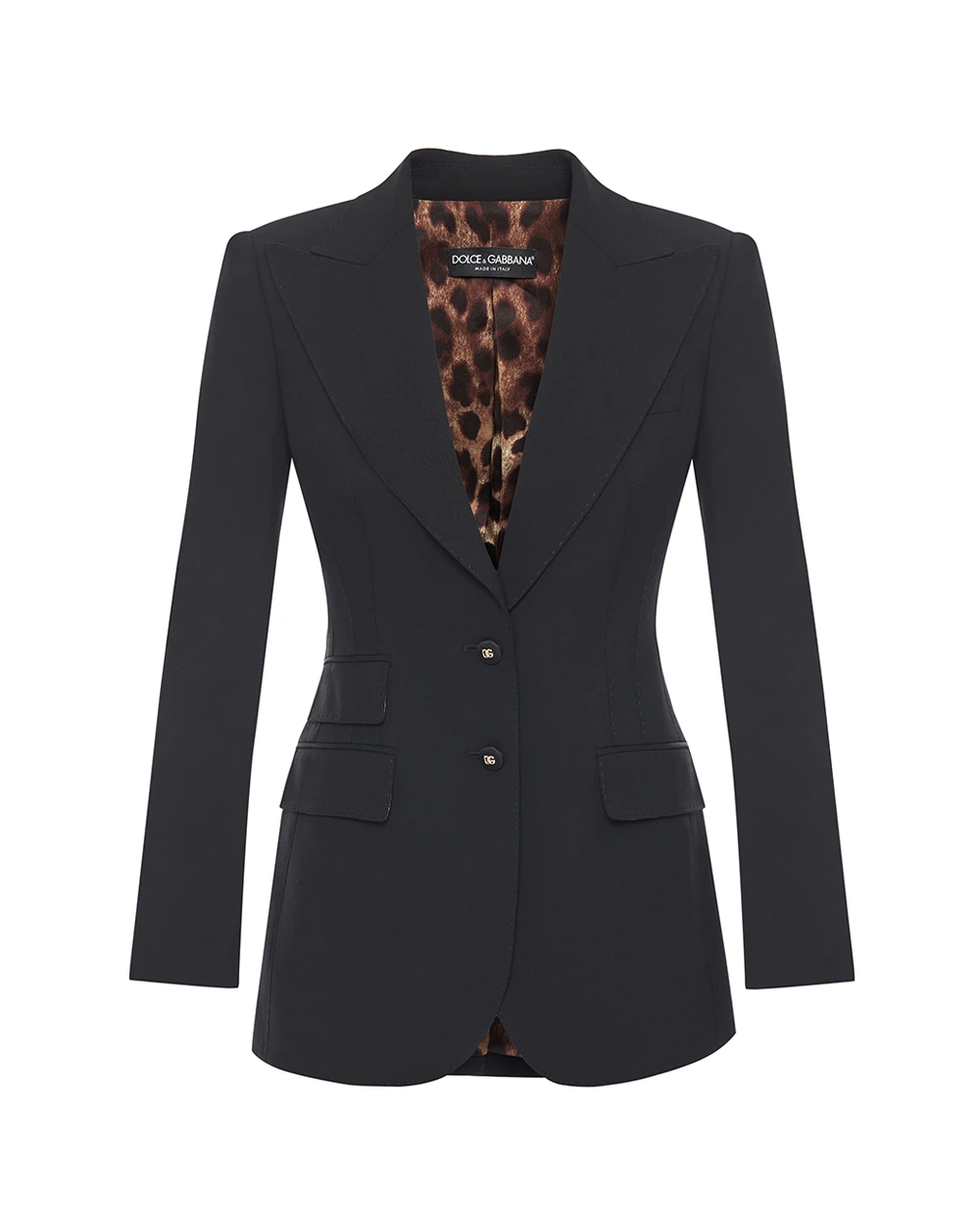 Жакет однобортный из шерсти Dolce&Gabbana F29Z8T-GDDPS, черный цвет • Купить в интернет-магазине Kameron