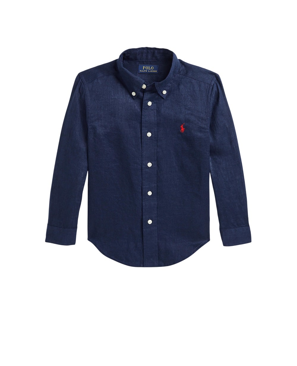 Детская рубашка из льна Polo Ralph Lauren Kids 323967600004, темно-синий цвет • Купить в интернет-магазине Kameron