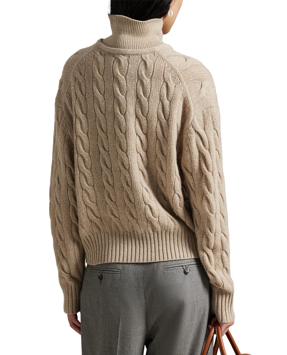 Свитер-поло из шерсти и кашемира Polo Ralph Lauren 211A88632001, бежевый цвет • Купить в интернет-магазине Kameron