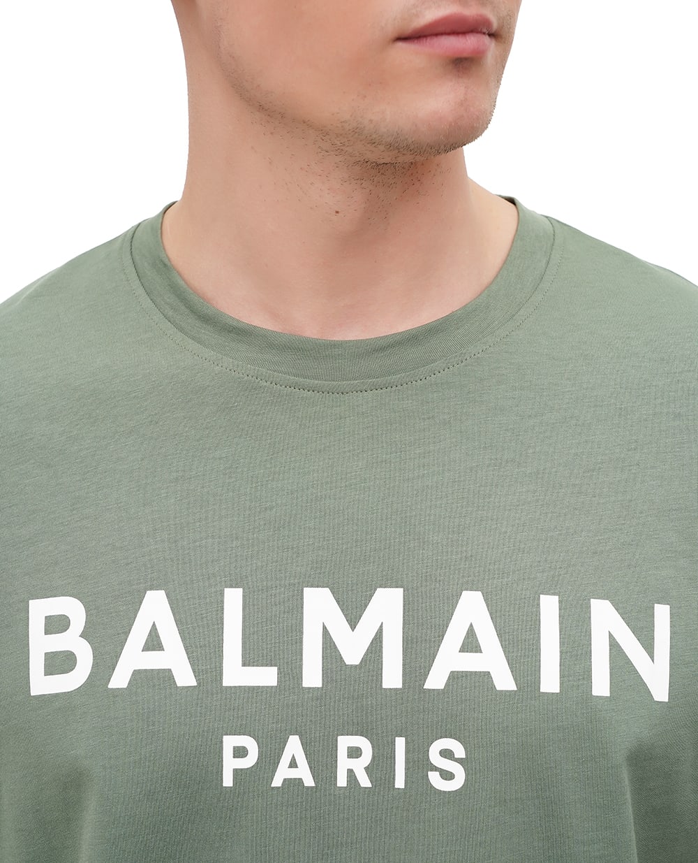 Футболка Balmain EH1EG010BB73, хаки цвет • Купить в интернет-магазине Kameron