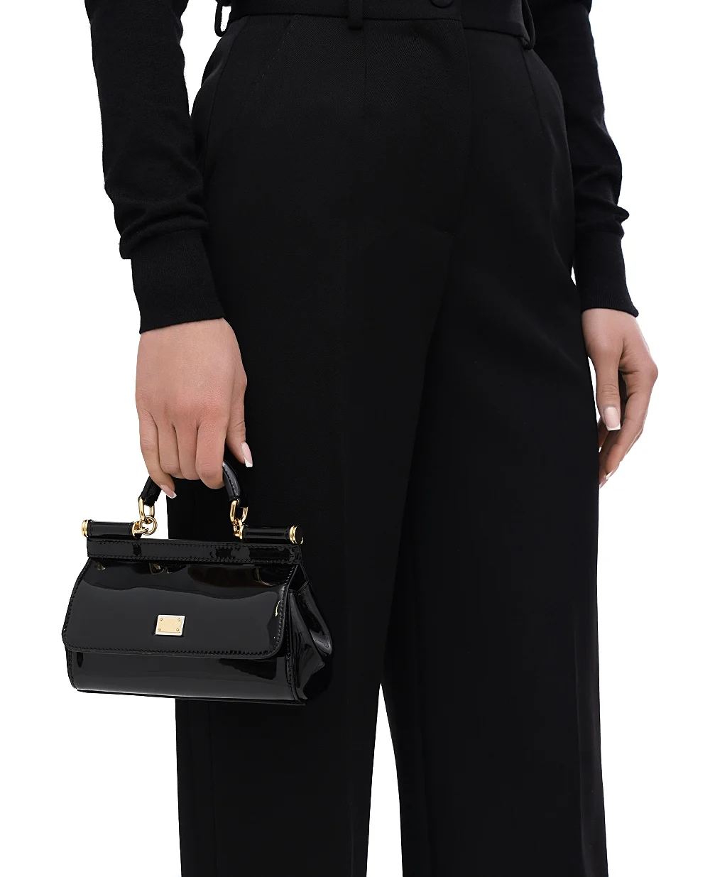 Кожаная сумка Sicily Small Dolce&Gabbana BB7116-B1471, черный цвет • Купить в интернет-магазине Kameron
