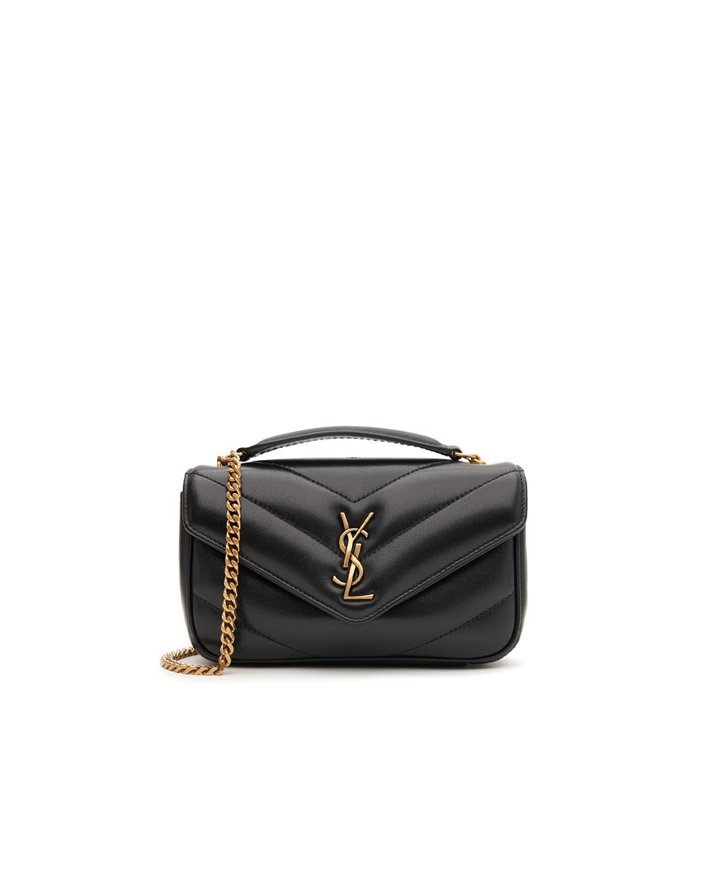 Сумка из кожи Loulou Mini Saint Laurent 821749-AAEAX, черный цвет • Купить в интернет-магазине Kameron