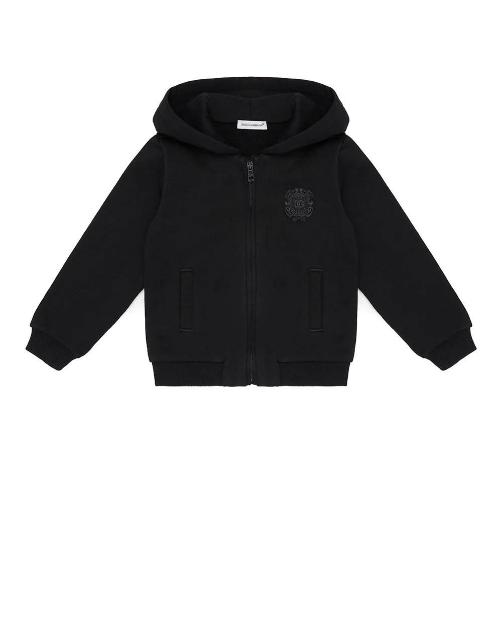 Дитяча толстовка з капюшоном (костюм) Dolce&Gabbana Kids L1JWNZ-G7QK2, чорний колір • Купити в інтернет-магазині Kameron