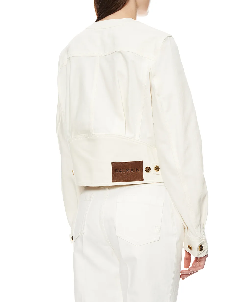 Куртка джинсовая Balmain HF1TC225DG14, айвори цвет • Купить в интернет-магазине Kameron