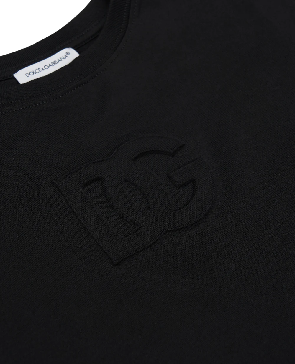 Детская футболка с логотипом DG Dolce&Gabbana Kids L4JTHV-G7O5R-B, черный цвет • Купить в интернет-магазине Kameron