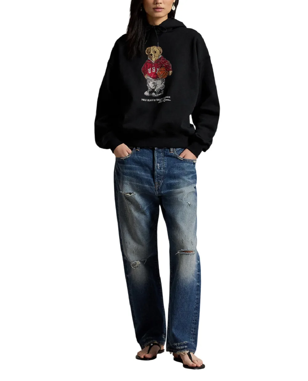 Худи Polo Bear из флиса Polo Ralph Lauren 211A99343001, черный цвет • Купить в интернет-магазине Kameron