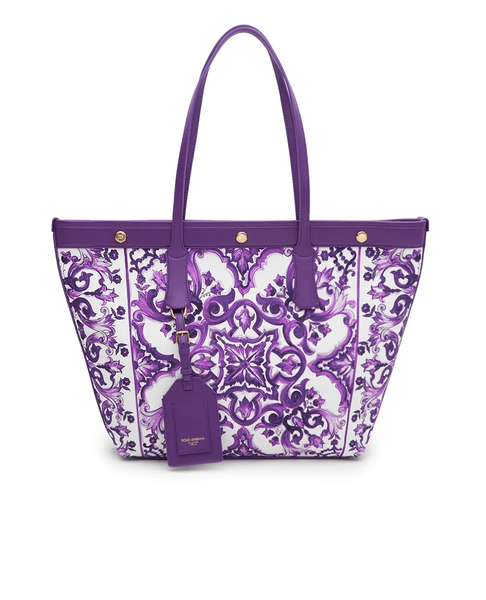 Сумка-тоут c принтом Maiolica Dolce&Gabbana BB7826-AN220, фиолетовый цвет • Купить в интернет-магазине Kameron