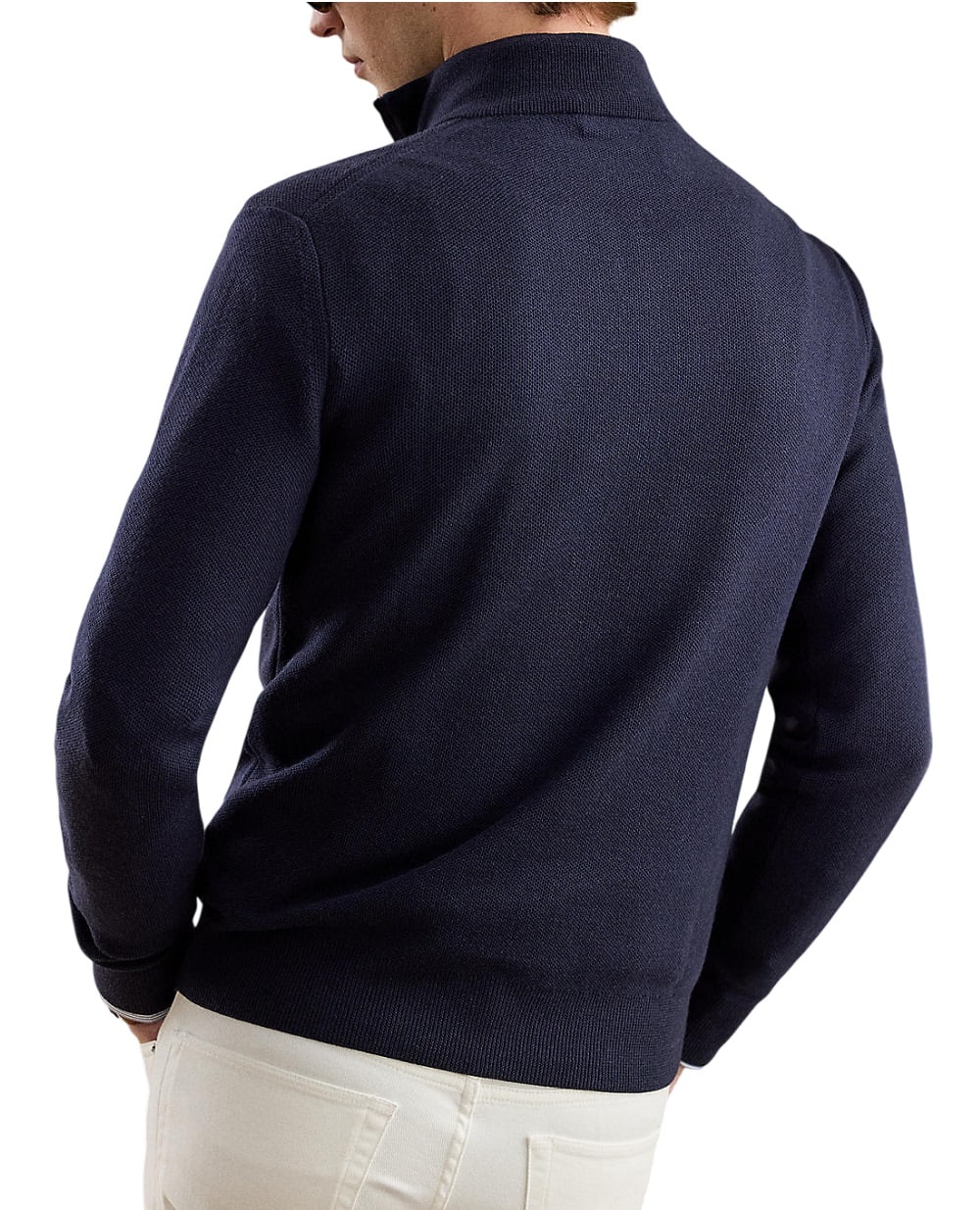 Свитер из шерсти пике Ralph Lauren Purple Label 790965745002, синий цвет • Купить в интернет-магазине Kameron