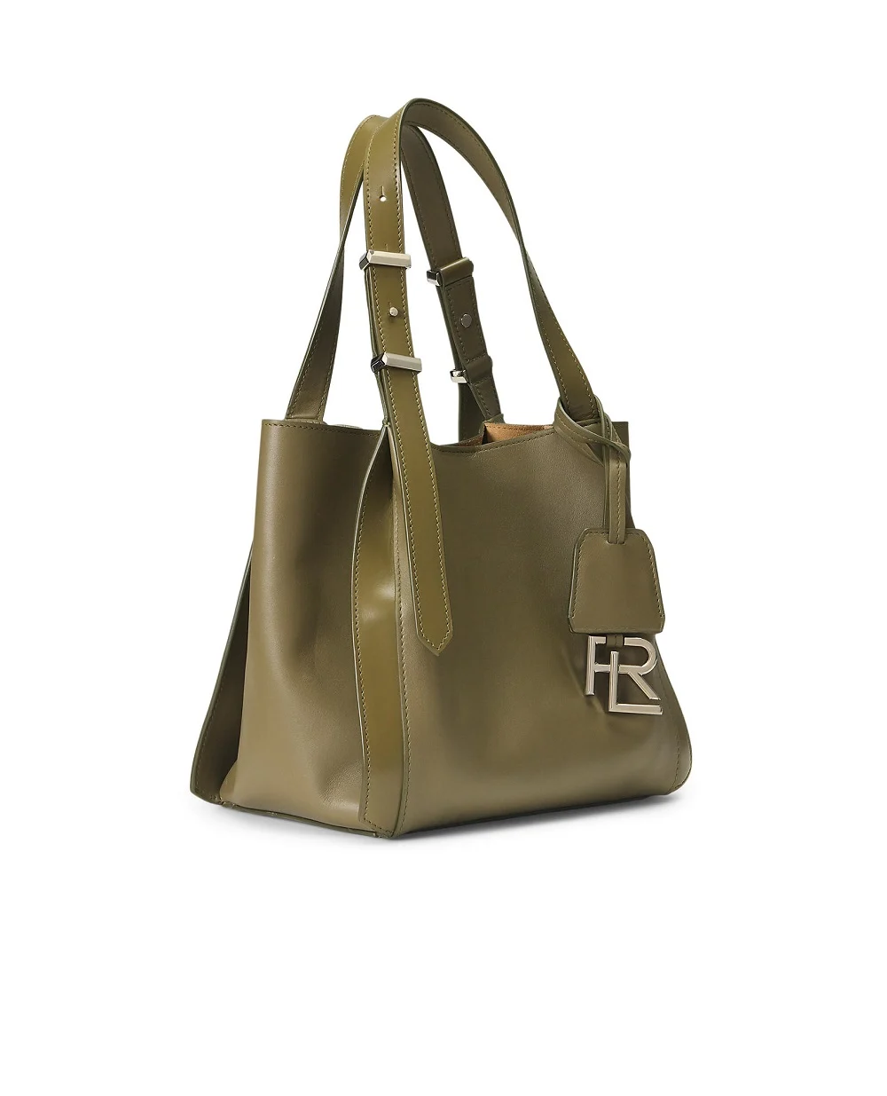 Мини-тоут из кожи Ralph Lauren Collection 435961563006, оливковый цвет • Купить в интернет-магазине Kameron