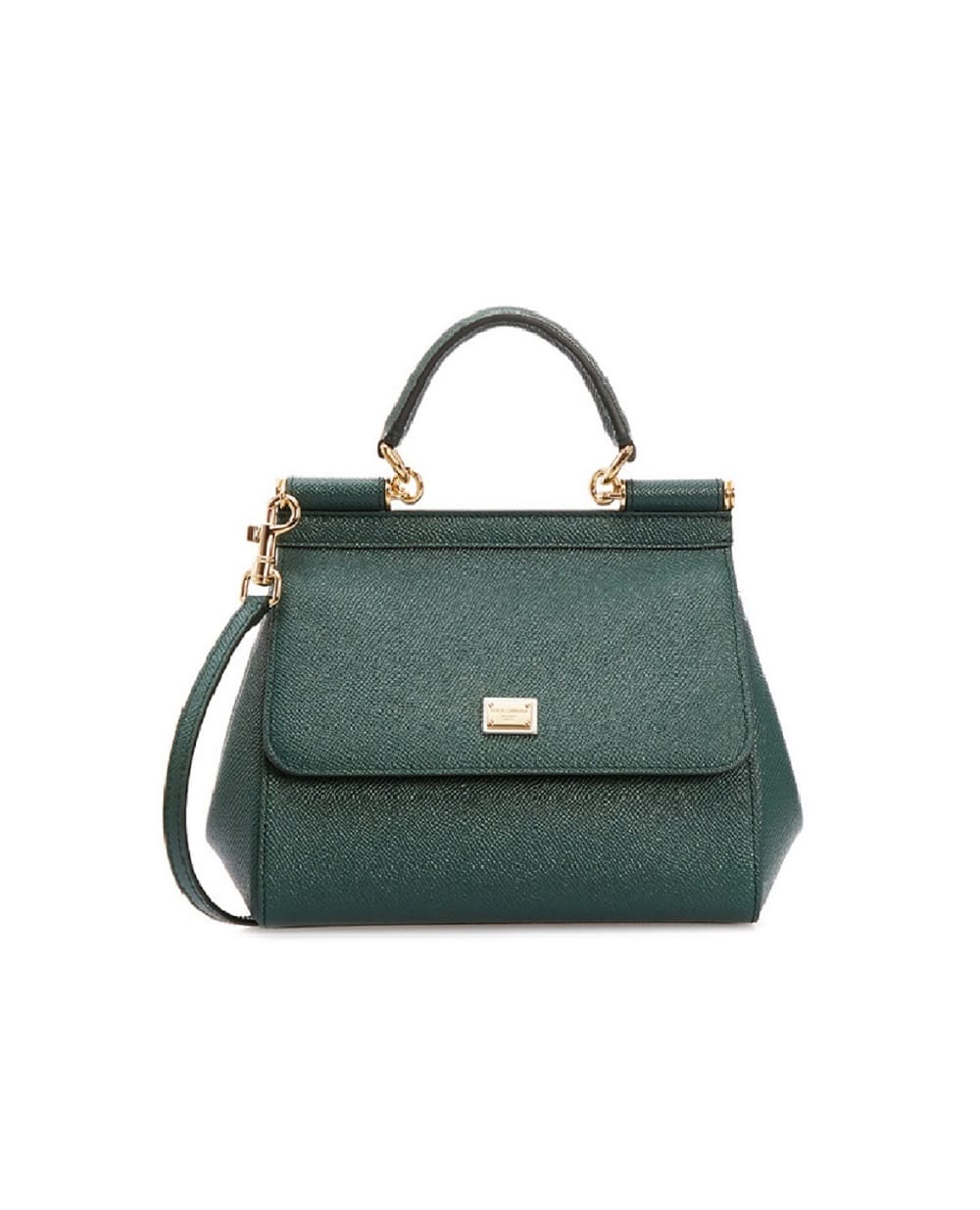 Кожаная сумка Sicily Medium Dolce&Gabbana BB6003-A1001, темно-зеленый цвет • Купить в интернет-магазине Kameron