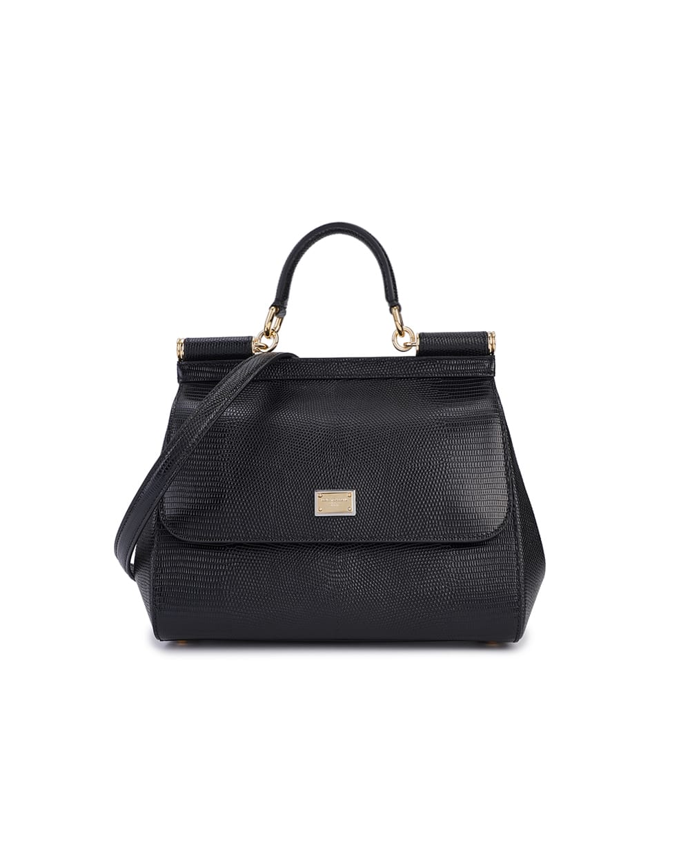 Кожаная сумка Sicily Large Dolce&Gabbana BB6002-A1095, черный цвет • Купить в интернет-магазине Kameron