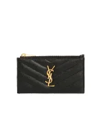 Saint Laurent Кожаная визитница - Артикул: 607915-BOW01