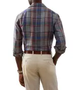 Ralph Lauren Purple Label Рубашка из шелка и льна - Артикул: 790P05946001