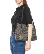Balmain Сумка Release из жаккарда и телячьей кожи - Артикул: GN1FE033TJMB